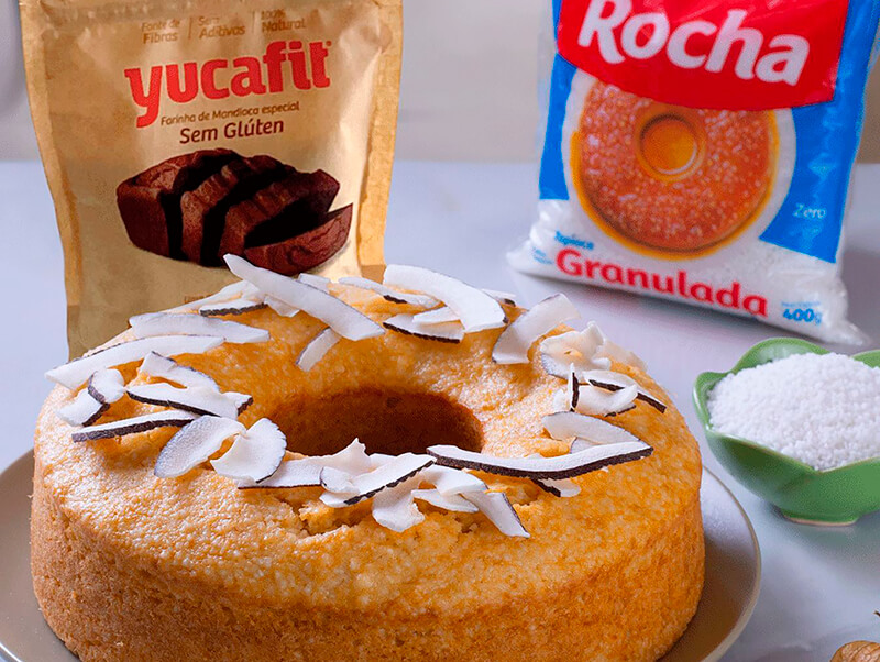 Bolo de tapioca granulada